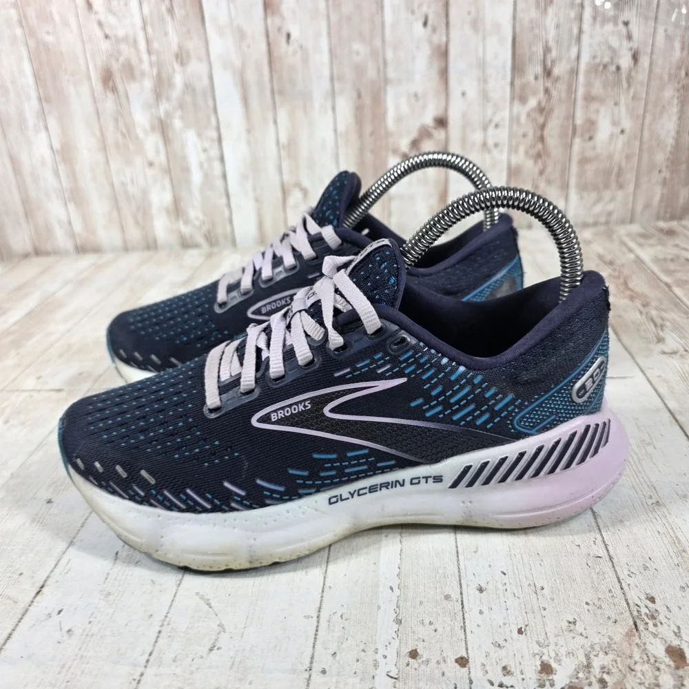 Brooks Glycerin GTS 20 Womens Running Shoes Navy Blue Lavender  Size 6